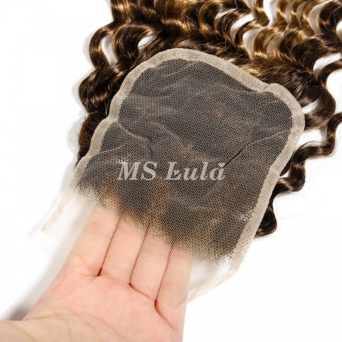 Deep Wave #4/27 Highlight Virgin Human Hair 4x4 13x4 Transparent Lace Closure/Frontal | Human Hair Wig | Lace Front
